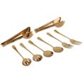 thumbnail image 1 of Juego de cubiertos de acero inoxidable para servir y cucharas grandes para cocina (dorado, 8 piezas), 1 of 7
