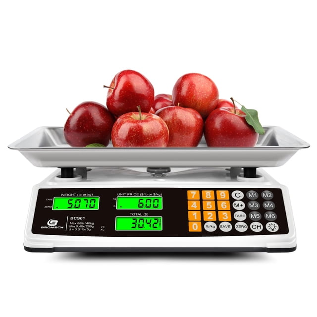 Báscula de cálculo de precios BROMECH Báscula comercial para alimentos de 40 kg
