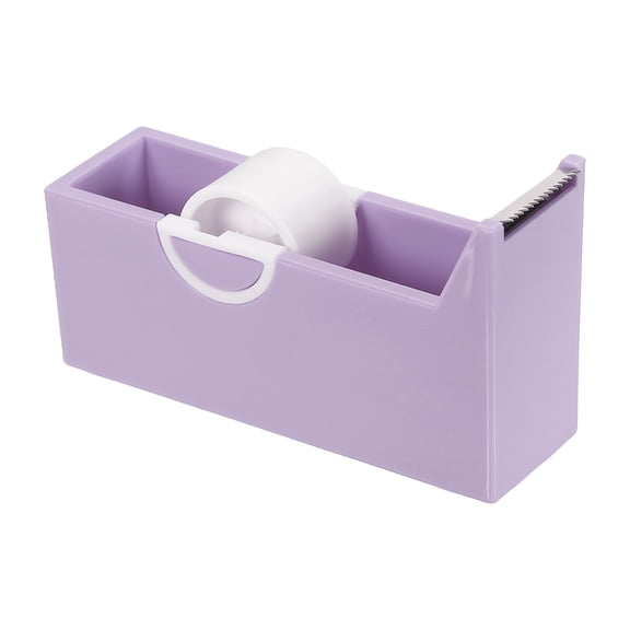 1 Pack Tape Dispenser Desk, Small Desktop Tape Dispenser Cutter Holder for 17mm/0.65" Eyelash Tapes Rolls Desk Home Office Supplies, Purple