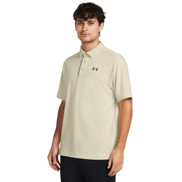 Camiseta Polo de Golf Under Armour Tech para Hombre en Gris Ceniza Talla S