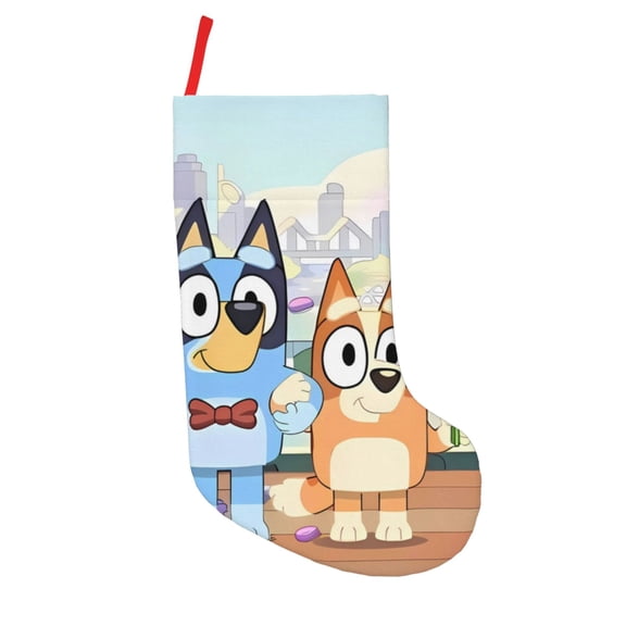 Defioc Bluey for Christmas Stockings 18" Personalized Holiday Stocking for Family, Farmhouse Decor, Xmas Tree Decoration, 1 Pack