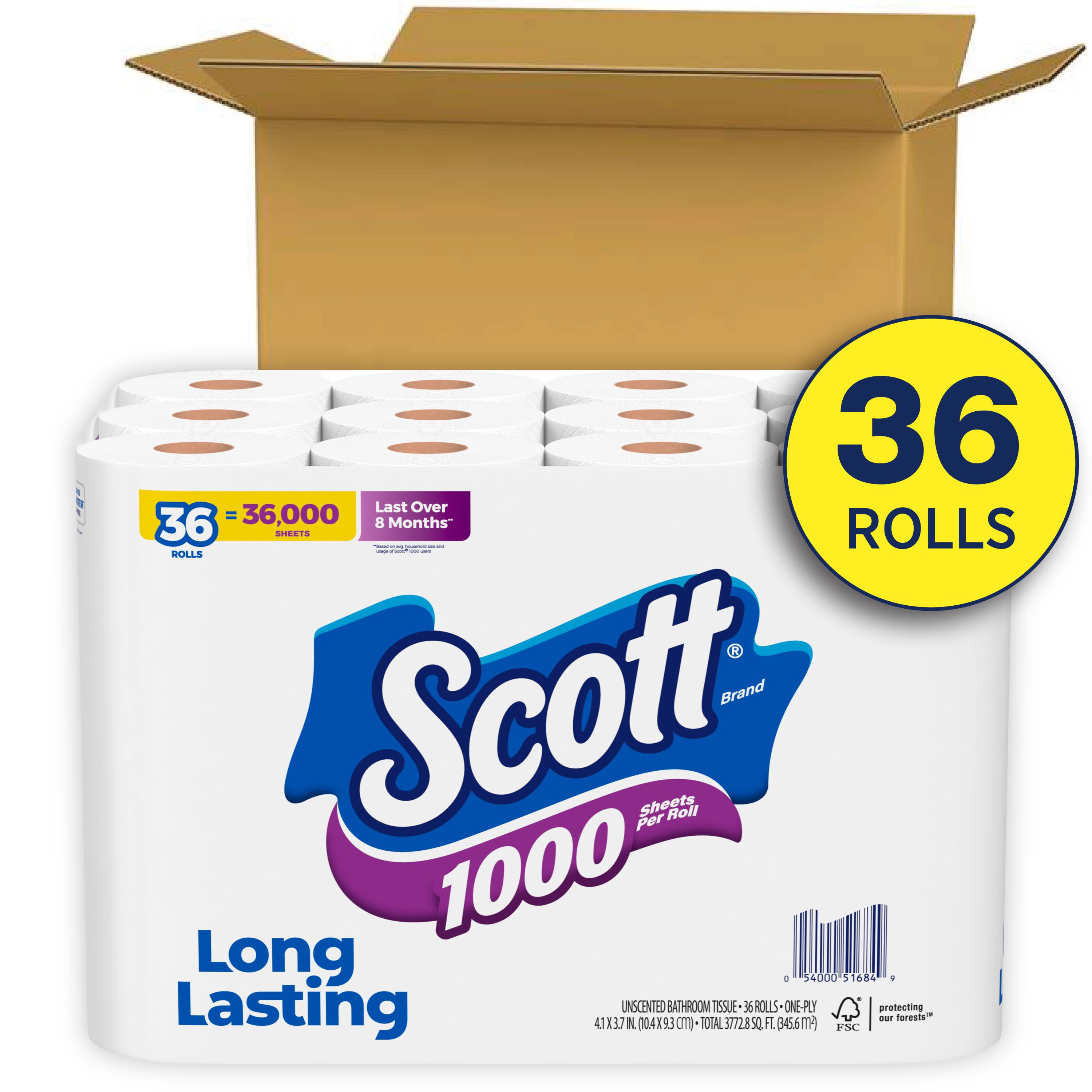 Scott 1000 Toilet Paper, 36 Rolls, 1,000 Sheets per Roll - image 3 of 12