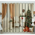 thumbnail image 1 of ABPHQTO Árbol de Navidad Regalos Cortina de ventana Cortina de cocina Cortinas de ventana Panel 130x210 cm (Dos piezas), 1 of 1