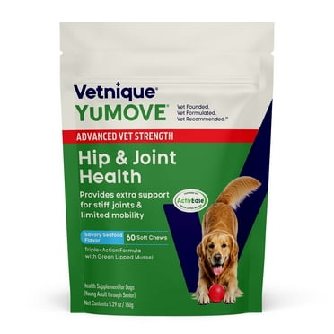 Vetnique YuMOVE Vet Strength Hip & Joint Supplement for Dogs with Glucosamine, Seafood Flavor, 60ct Soft Chews