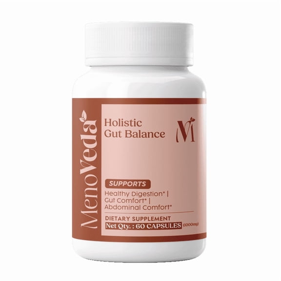 Menoveda Gut Health Supplement for Women & Men – 60 Tablets | Holistic Gut Balance Support for Healthy Digestion, Bloating & Digestive Wellness
