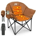 thumbnail image 2 of Slsy 2PACK Oversized Heated Camping Chair, Padded Camp Chair with 3 Heat Levels, Portable Folding Heated Chair Round Moon Saucer Folding Lawn Chair Outdoor Chair, 2 of 11