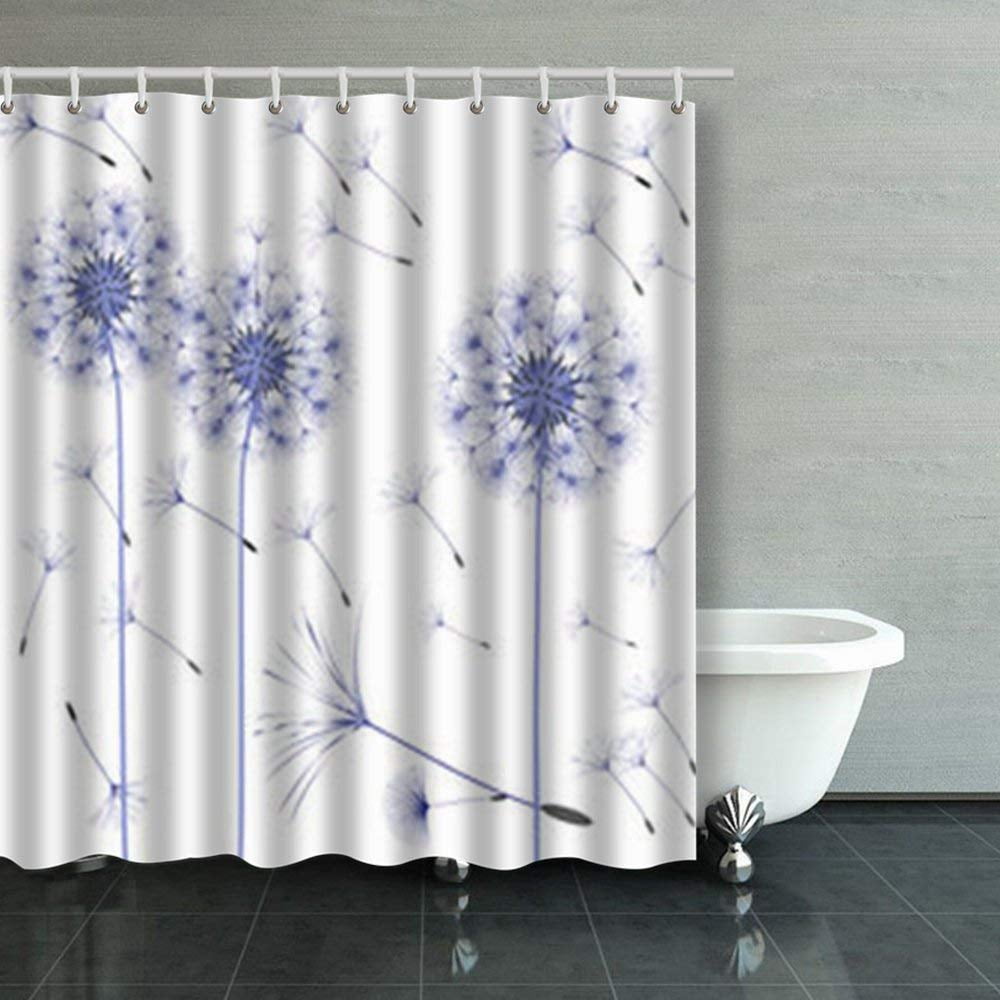 BPBOP Abstract Dandelion Wind Blows Vintage Shower Curtains Bathroom