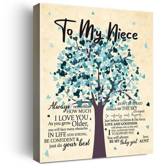 To My Niece Poem Canvas Poster Prints Wall Art,Meaningful Gifts for Niece from Aunt poster