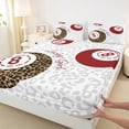 thumbnail image 5 of Meiyoeat Cheetah Print Billiards Snooker Queen Sheets 4 Pieces, Vintage Lucky 8 Ball Queen Sheet Sets for Bedroom, Red Brown White, 5 of 6