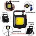 thumbnail image 2 of Llavero con luz de trabajo, linternas con llavero, 4 modos de luz, luz de emergencia con soporte plegable, abridor de botellas, 2 of 5