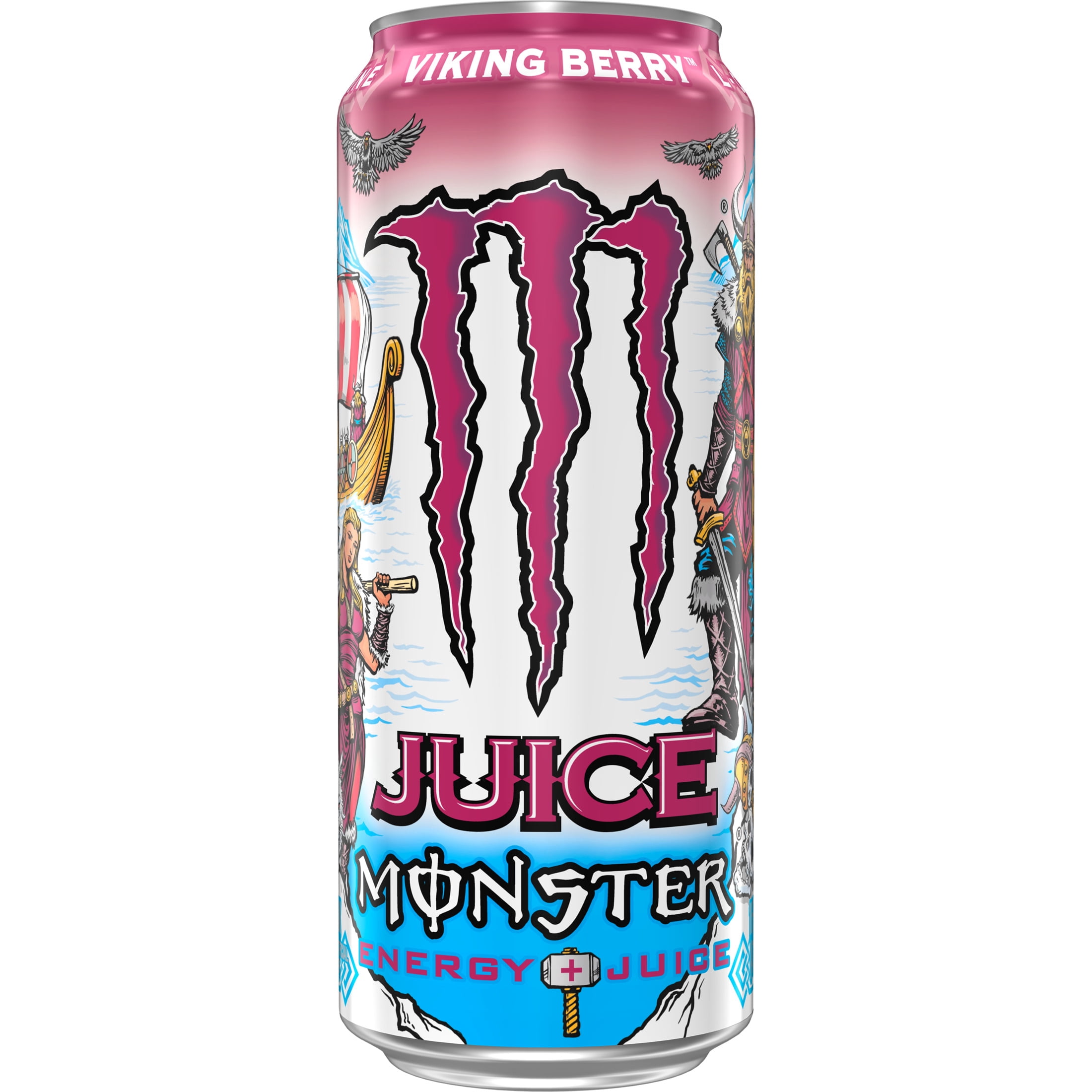 (4 pack) Juice Monster Viking Berry Energy Drink 16oz Can