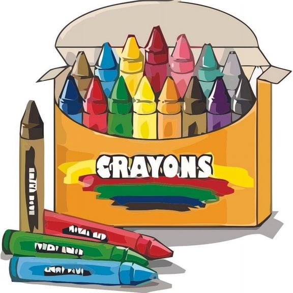 Popular Box of Crayons Birdie Design School Wall Decals for Classroom Decoration and Design Decals on Walls - Creative Teacher Stickers Sticker Back to School Ideas Teachers Schools Size (40x40 inch)