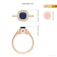 thumbnail image 5 of ANGARA Natural Cushion 1 ct Blue Sapphire Ring with Diamond Halo in 14K Rose Gold for Women (Size-6mm) | September Birthstone, Anniversary, Jewelry Gift for Women | Natural Blue Sapphire Ring, 5 of 9