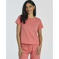 thumbnail image 3 of Real Essentials 2 Pack: Women's Cotton Pajamas Short Sleeve Tops and Capri Pants Pajama Sets with Pockets (Available In Plus), 3 of 6
