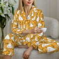 thumbnail image 6 of Pofeuu Funny goose family Print Womens Pajamas Set Long Sleeve Sleepwear Button Down Nightwear Soft Pj Lounge Sets Button Down Pajamas Women-XX-Large, 6 of 7
