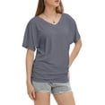 thumbnail image 5 of Womens Casual V Neck T Shirts Short Sleeve Loose Fit Summer Flowy Tops Tees, 5 of 6