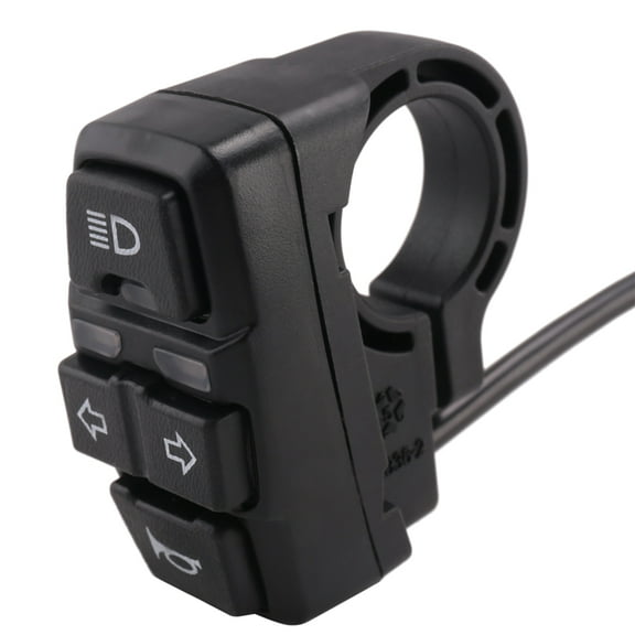 Ebike Light Switch Horn and Turning Light Switch Scooters Electric Bicycle Intelligent Mountain Bike DIy Accessories,36V,1 * Headlight turn horn switch,Black