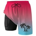 thumbnail image 4 of Kcolen Men Swim Trunks Solid Mens Board Shorts Stretchy Upf Swimsuit Men with Compression Liner Beach Summer Bathing Suit Beach Board Shorts, 4 of 4