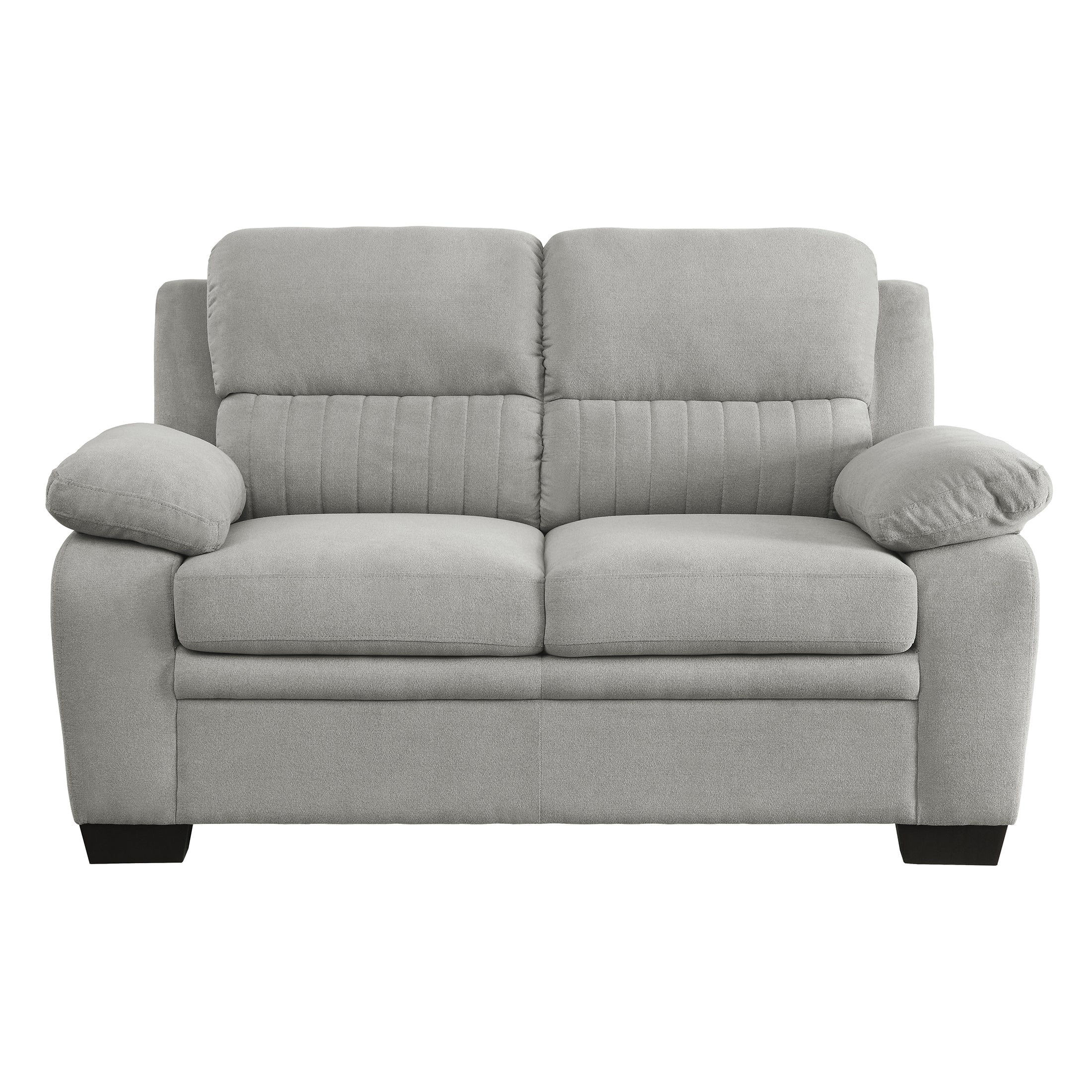 OakvillePark Milford Fabric Upholstered Living Room Loveseat, Light Gray