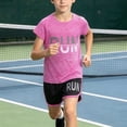 thumbnail image 2 of Kids Sport Outfit Sets Unisex Boys and Girl 2 Piece Shirts Suits Short Sleeve T Shirts and Elastic Shorts Children's Sportwears Set Home Casual Outfit Lightweight, Breathable Quick-Drying, 2 of 7