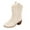 White, variant on Karoyedx Women's Booties Cowboy Boots For Women Western Cowgirl Boots Mid Calf Snip Toe Boot With Chunky Heel White Size,8.5