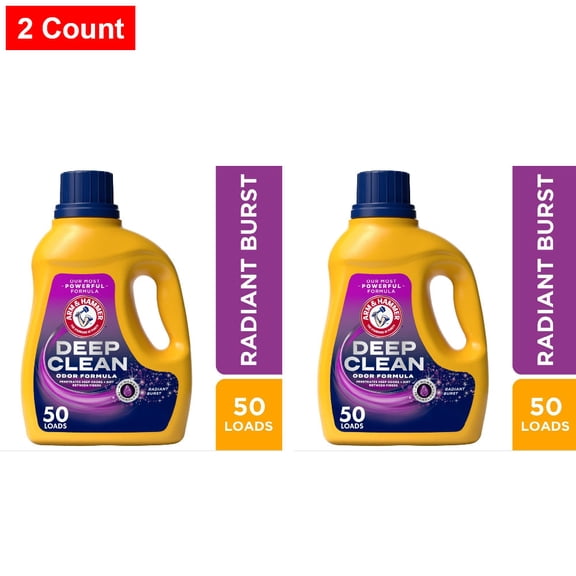 ARM & HAMMER Deep Clean Odor Formula Radiant Burst Scent Liquid Laundry Detergent 75 fl oz - 2 count