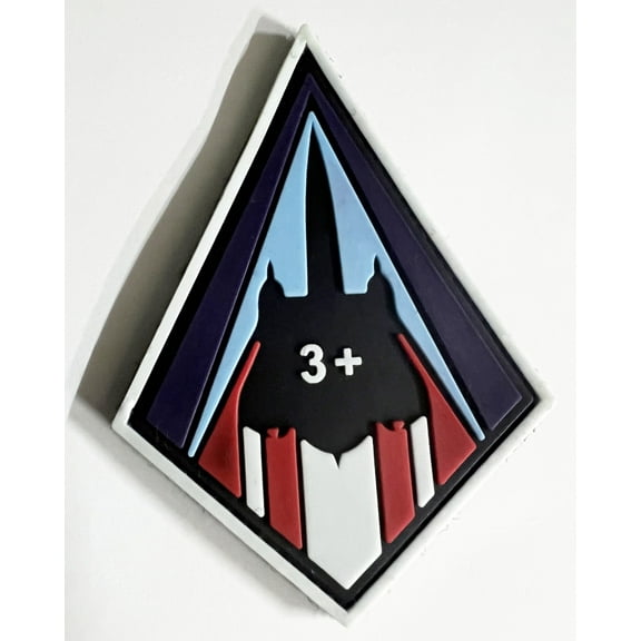 Lockheed Martin® SR-71 Blackbird® MACH 3, 4 inch, PVC Glow in the Dark, Hook and Loop Patch