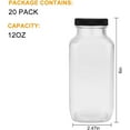 thumbnail image 2 of Beverages Drinking Bottles 12oz,Glass Water Botttle with Lids,Octagonal Vintage 350ml,Juice Bottles for Storage Tea,Kombucha,Milk Smoothies Jars 20Pack, 2 of 14