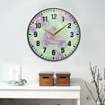thumbnail image 2 of Yayeee Wall Clock Battery Operated 9.5" Silent Quartz Non-Ticking for Living Room Decor, Purple Skates, 2 of 8