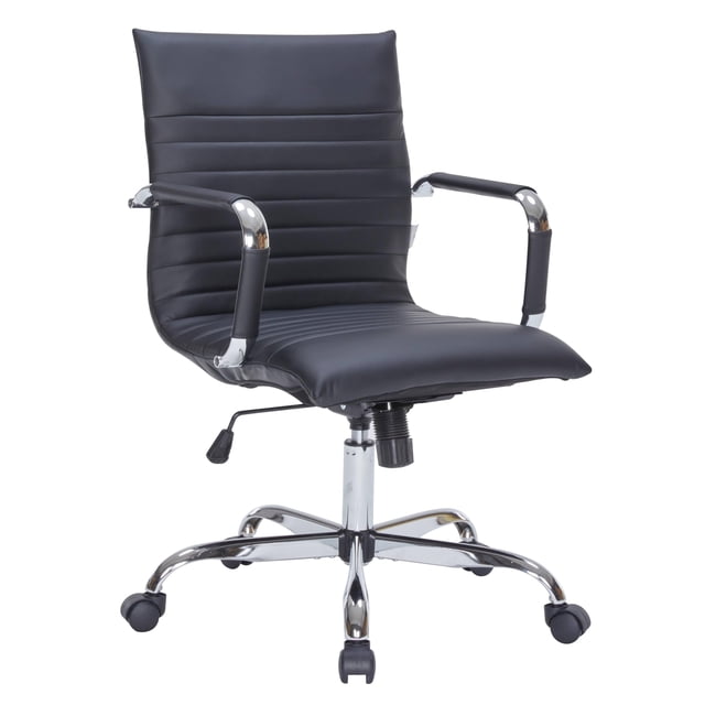 Silla de Oficina Ergonomica LeisureMod de Cuero Giratoria con Respaldo Alto