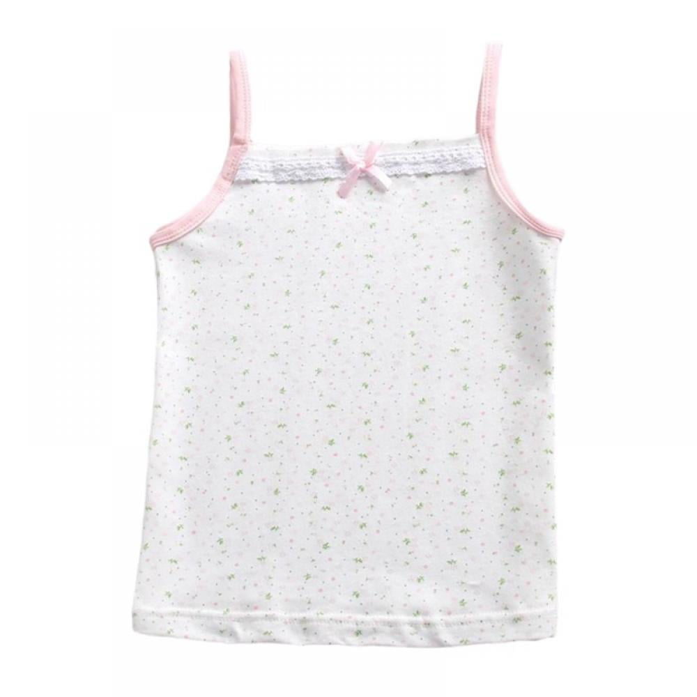 Children Girls Bow Singlet Underwear Tank, Cotton Princess Lace