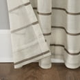 thumbnail image 5 of Clean Window Twill Stripe Anti-Dust Linen Blend Sheer Curtain Panel, 52"x63", Mocha Brown, 5 of 9