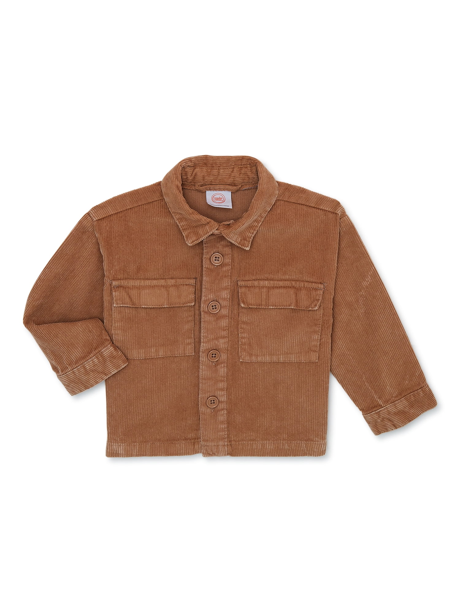 Wonder Nation Baby and Toddler Boys’ Corduroy Shacket, Sizes 12M5T