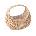 thumbnail image 1 of Flower Pots, Dienrx Small Wicker Basket with Handle Flower Girl Baskets Half Moon Empty Basket Rattan Basket for Wedding Flower Basket Decorative Baskets Basket Wicker Storage Basket, 1 of 9