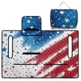 thumbnail image 4 of COEQINE US Flag Golf Cart Seat Towel Blanket Cover with Handle for Folded Carrying, Quilted Padding, 4 Pockets, Compatible with Most 2 Seat Cart Patriotic Decor, Star Splatter American Flag, 4 of 8