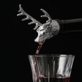 thumbnail image 5 of Vertedor de vino con forma de cabeza de ciervo, tapón de botella de animal, vertedor de licor de vino creativo para Bar, fiesta, restaurante (plata), 5 of 5