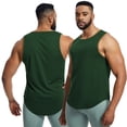 thumbnail image 3 of Fjuchai Men's Active Tank Top Summer Solid Color Sleeveless Workout Training T Shirts Mesh Loose Running Vest L-3XL, 3 of 8