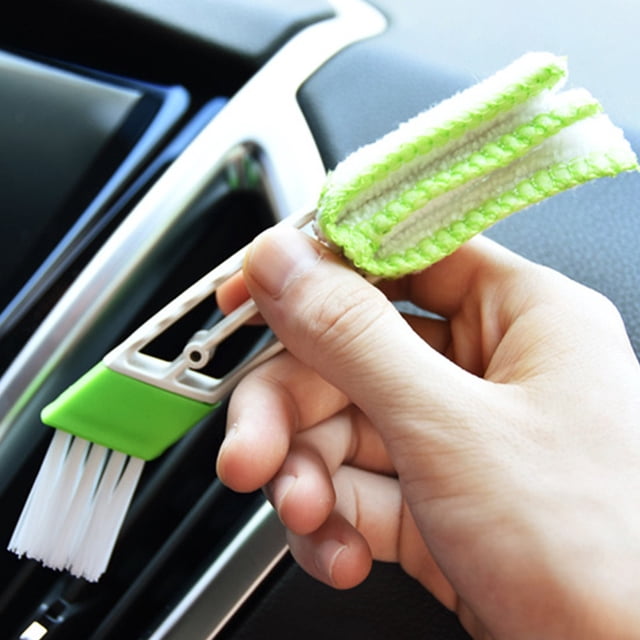 Cepillo multifuncional para limpieza interior de coches | Limpiador de salpicadero y rejillas de ventilación | Cubierta de tela desmontable de nylon suave | Mini tamaño 14x4x4cm | Para teclados