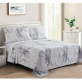 thumbnail image 1 of Marina Decoration Printed 600 Thread Count Soft Deep Pocket Hotel Standard Long Staple Cotton Blend Percale All Season Bedding Sheet Set, White Marble Pattern, 1 of 7