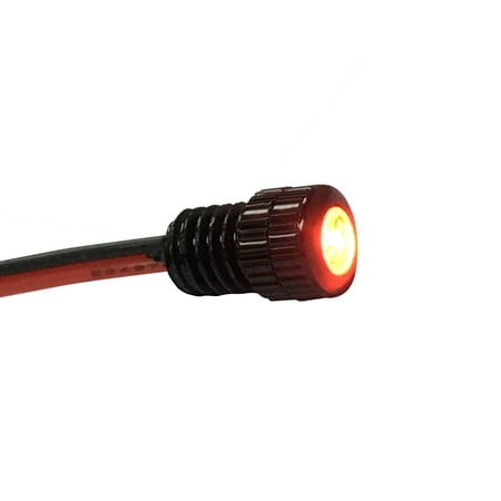 

Oznium Flush Mount LED Bolt Light for Grille Cars Interior Ambient Lighting (Aluminum Black Housing 6 mm Red LED)