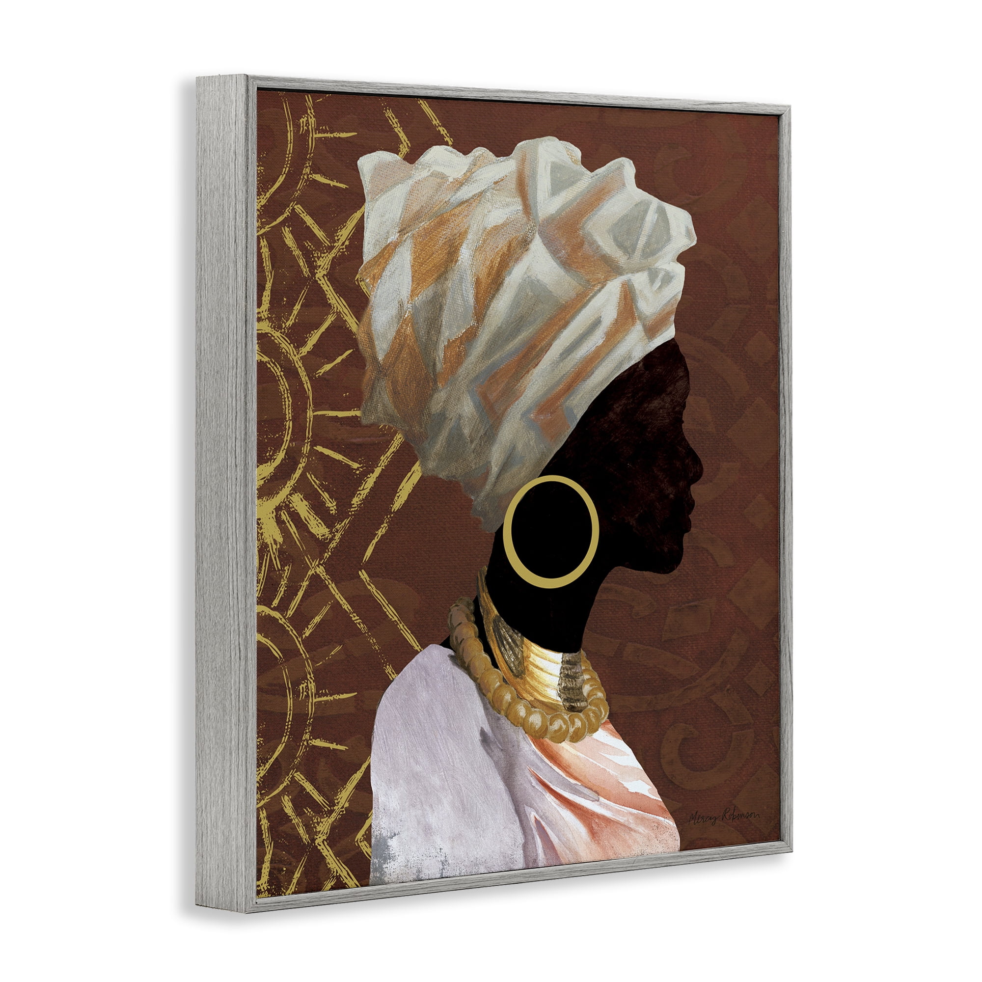 Stupell Industries Traditional Portrait of Woman Novelty Painting Gray Framed Art Print Wall Art, 24 x 30