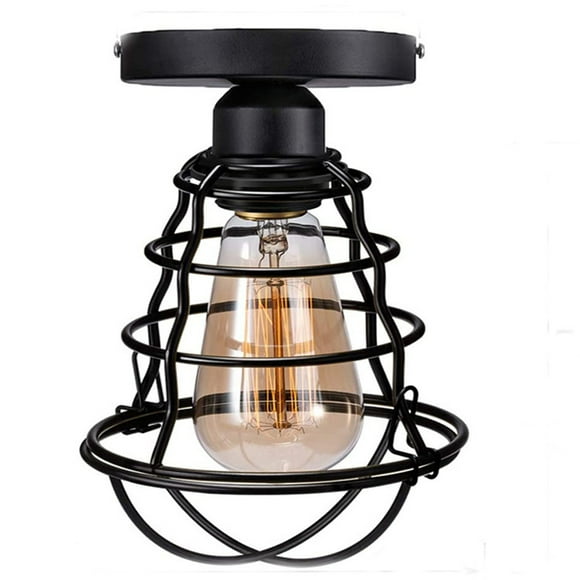 Industrial Pendant Lights, Farmhouse Pendant Light,Iron Mesh Lamp Shade Black Chandeliers Light Fixture for Dining Room, Kitchen Island, Bedrooms, Entryway Pendant Light Fixtures