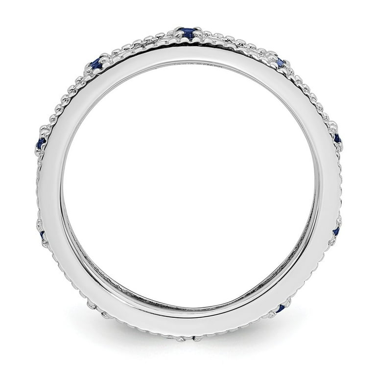 Sterling Silver Stackable Expressions Created Blue Sapphire Filigree Ring Sterling Silver Stackable Expressions Created Blue Sapphire Filigree Ring