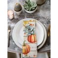 thumbnail image 2 of Weeping Pumpkin Fall Cloth Napkins Set of 8 Reusable Dinner Napkins, Thanksgiving Maple Leaves Wood Cocktail Napkin Washable Table Napkins for Wedding/Holiday Party/Baby Shower 20"x20", 2 of 7