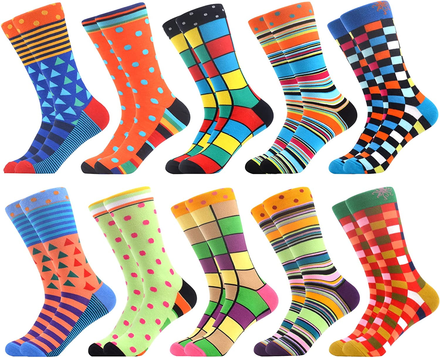 WeciBor Mens Colorful Funny Novelty Casual Combed Cotton Crew Socks Gift 