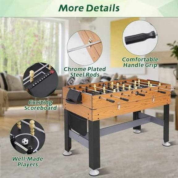 54" 4-in-1 Multi Game Table, Combination Game Table Set, Combo Games Table for Home, Game Room w/Soccer, Billiards Tabletop, Table Tennis, Hockey Tabletop