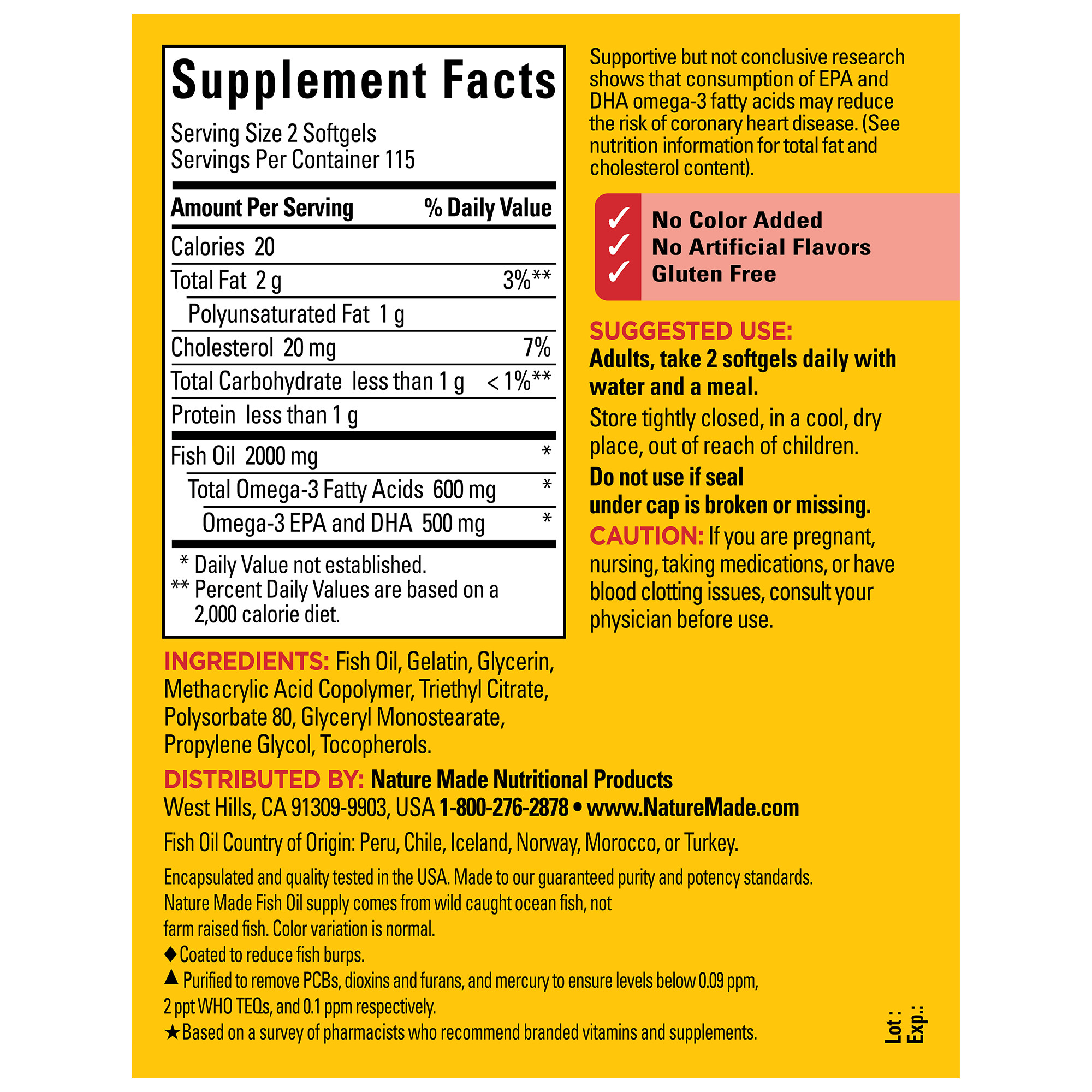 Nature Made Burp Less Fish Oil 2000 mg Softgels photo 2