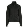 Avia Women's Full Zip Quilted Mixed Media Jacket With Thumbholes