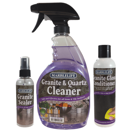 MARBLELIFE Granite Countertop Clean & Seal Care Kit Without Buffer (GQC-41110, GSL-41140, (Best Way To Seal Granite Countertops)