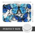 thumbnail image 2 of Balery Blue and White Butterflies Felpudo de franela, resistente a las manchas y a la decoloración, para uso interior y exterior, fácil de limpiar, 40 x 60 cm, 2 of 7